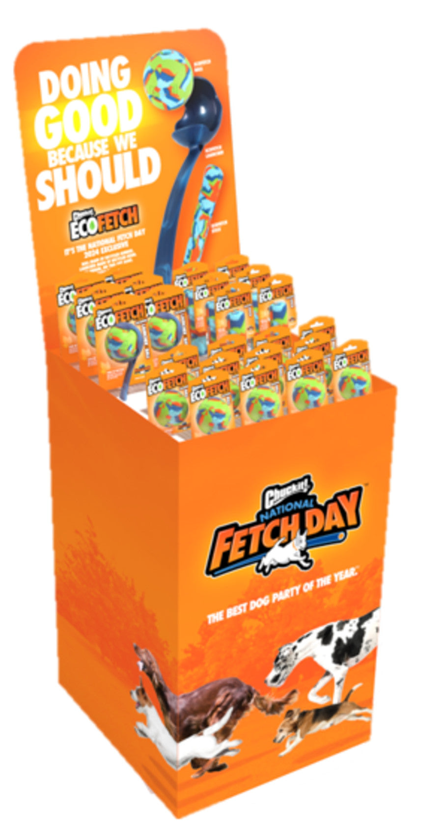 Chuckit! National Fetch Day Eco Dog Toy Dump Bin Display