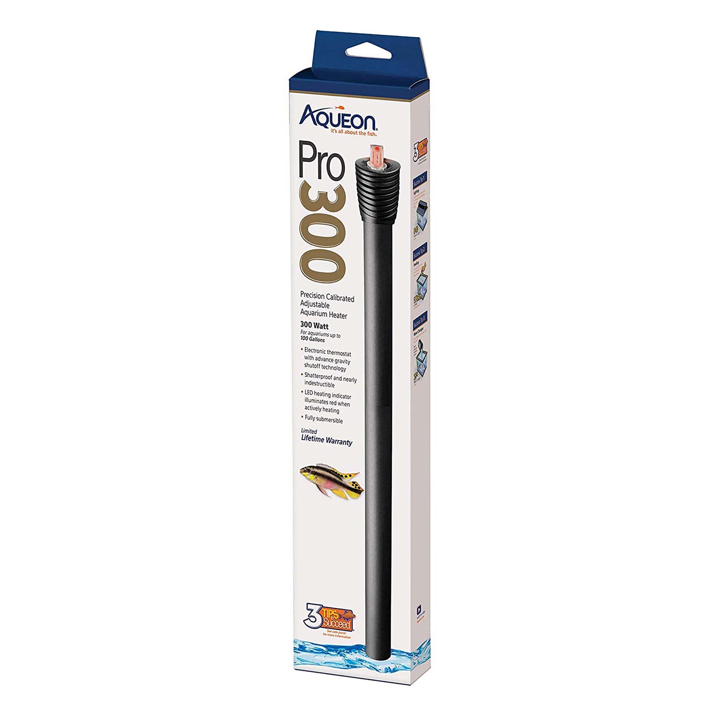 Aqueon Adjustable PRO Aquarium Heater - 1ea/Up To 100 gal, 300 W
