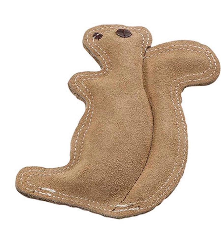 Dura-Fused Leather & Jute Dog Toy Squirrel