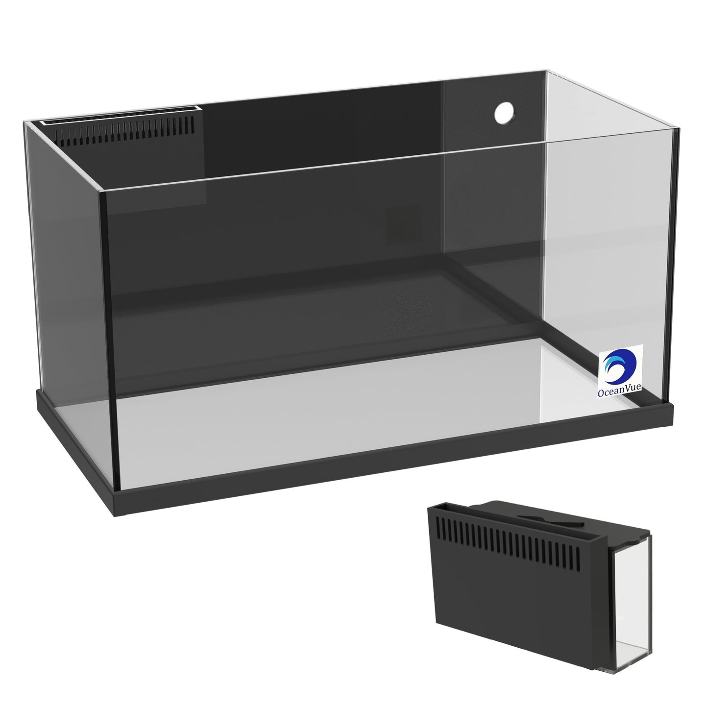 Planet Aquariums OceanVue 50 Rimless w/ 10" Tideline OF Frame