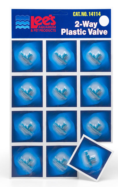 Lee's Aquarium Two-Way Plastic Valve, 12 / Tearoff Card