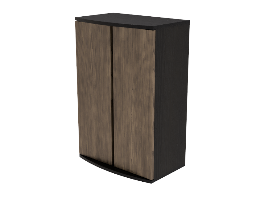 Tideline Furniture Tideline 23.4 Bowfront Stand Black with Walnut doors