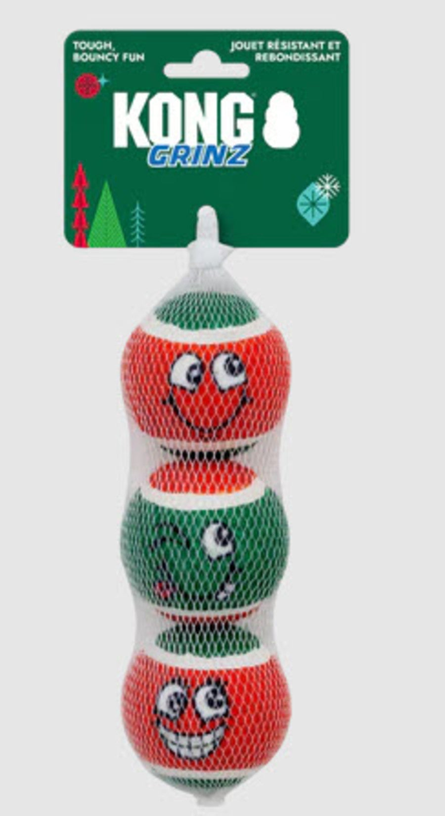 KONG Holiday Grinz Naughty & Nice Sport Balls Dog Toy