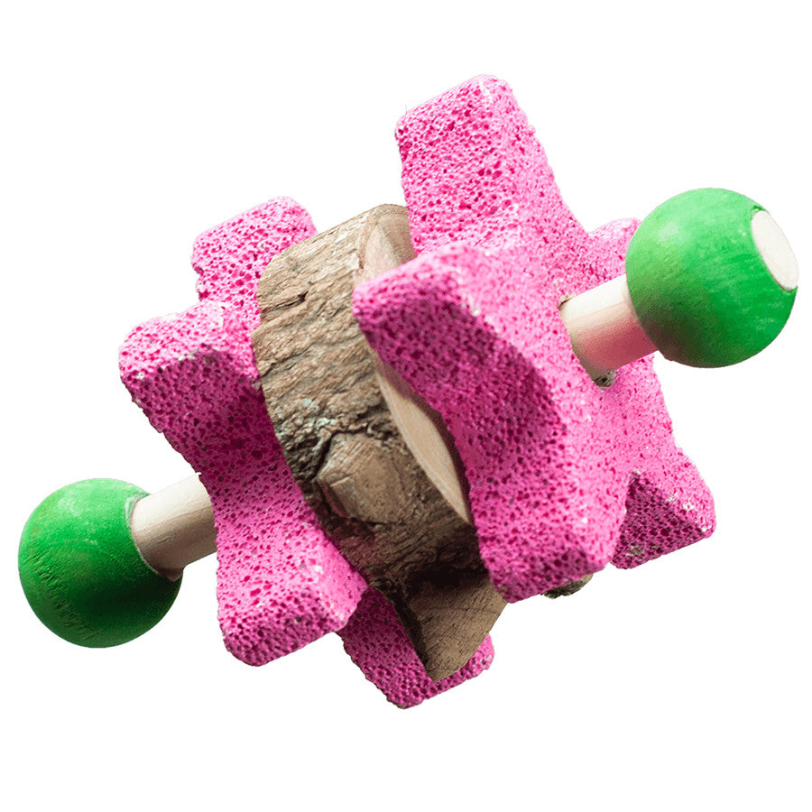 A & E Cages Nibbles Star Pumice Dumbbell Small Animal Chew