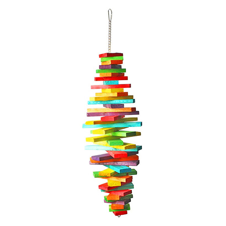 A & E Cages Happy Beaks Spiral Blocks Bird Toy