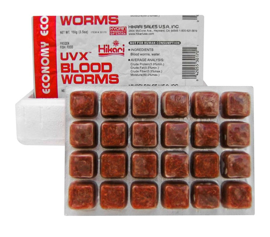 Hikari USA UVX Blood Worms Frozen Fish Food