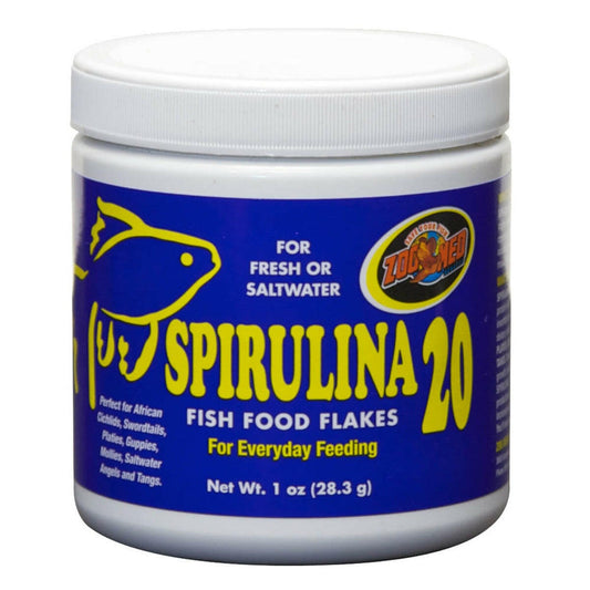 Zoo Med Spirulina 20 Flakes Fish Food.