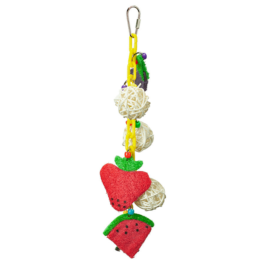 A & E Cages Happy Beaks Fruit & Vegetables on Chain Bird Toy