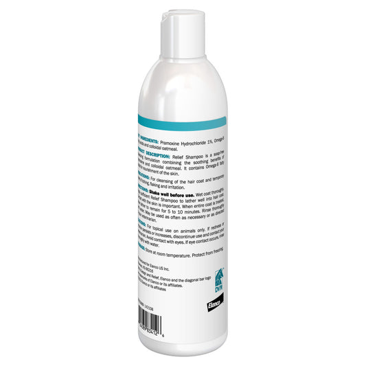 Elanco Relief Pet Shampoo with Pramoxine & Colloidal Oatmeal.