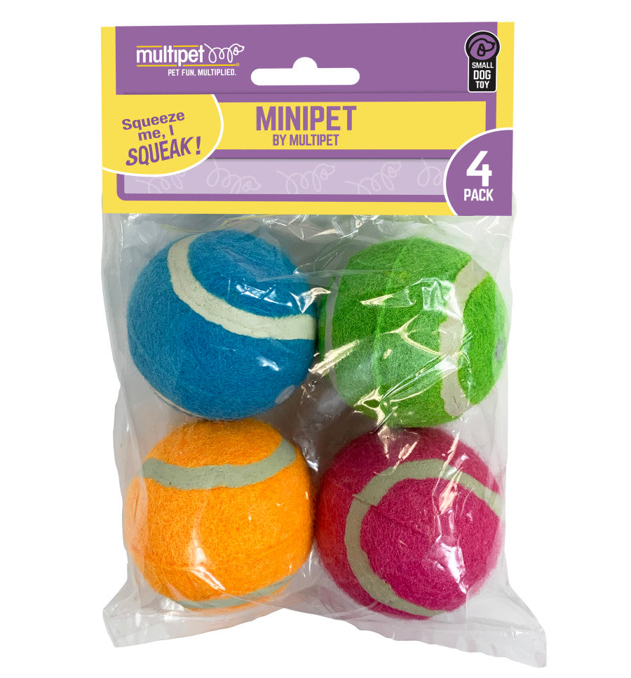 Multipet Squeaky Tennis Balls Dog Toy