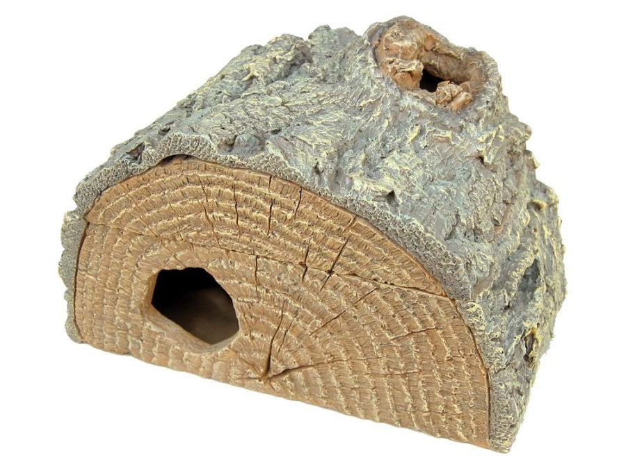 Weco Products Wecorama Sleepy Hollows Green Pine Half Log Lodge Terrarium Ornament