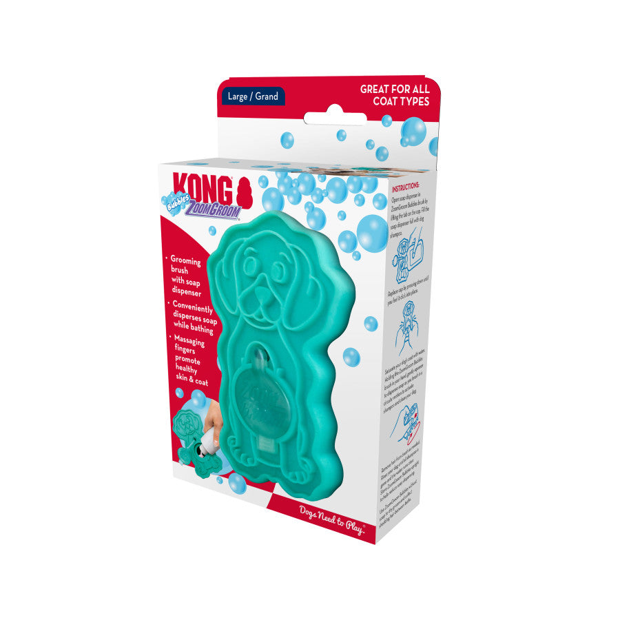 KONG ZoomGroom Bubbles Rubber Dog Grooming Brush