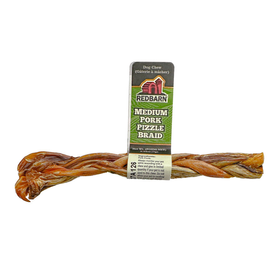 Redbarn Pet Products Pork Pizzle Braid Dog Chew