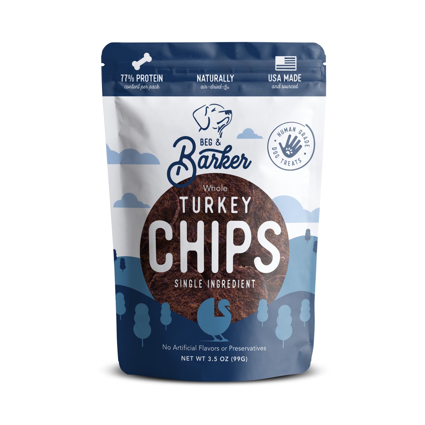 Beg and Barker Whole Turkey Chips Dog Treats