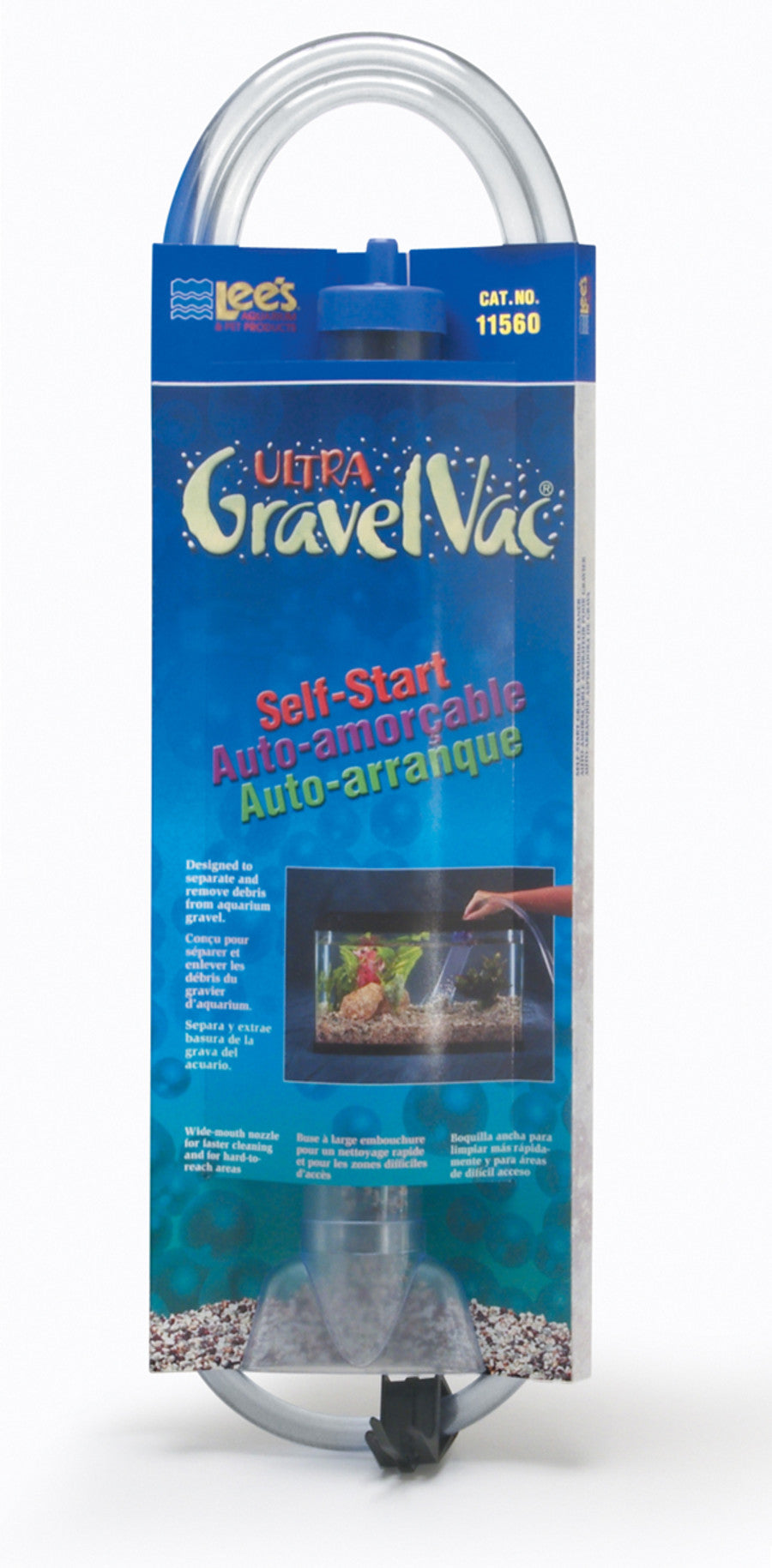 Lee's Aquarium & Pet Products Ultra GravelVac Self-Start Gravel Vacuum Cleaner with Nozzle & Clip