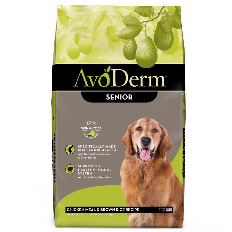 AvoDerm Natural Chicken Meal & Brown Rice - Senior Dry Dog Food