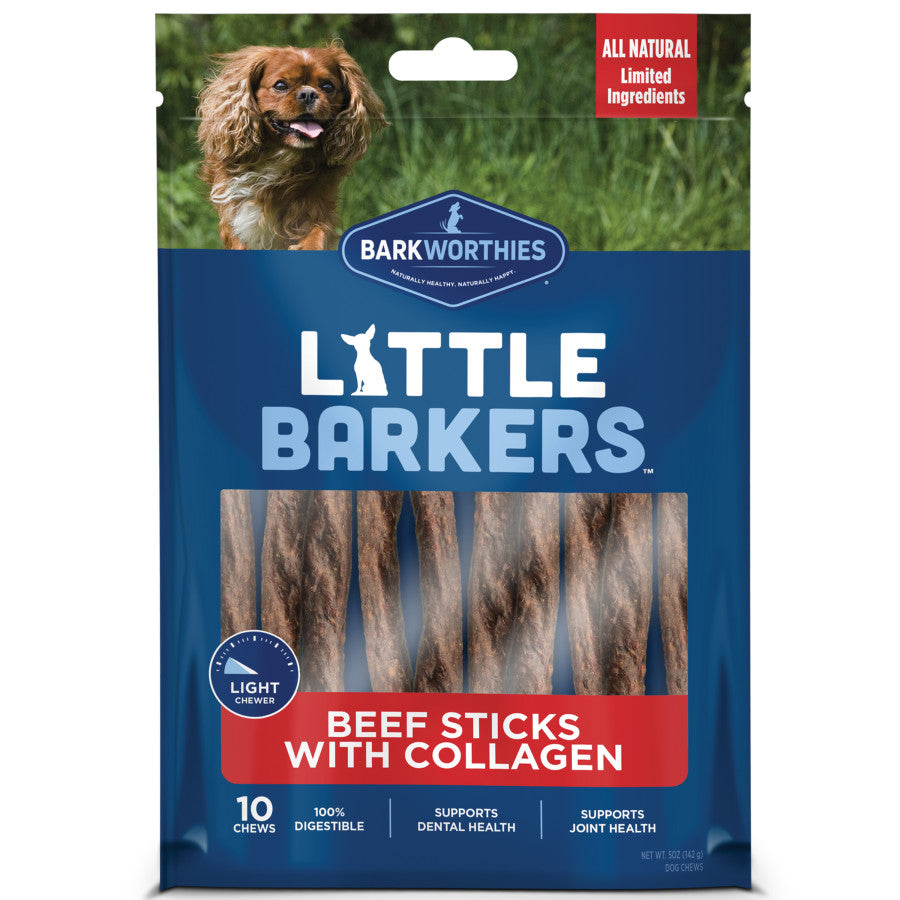 Barkworthies Little Barkers Beef Sticks with Collagen Dog Treat