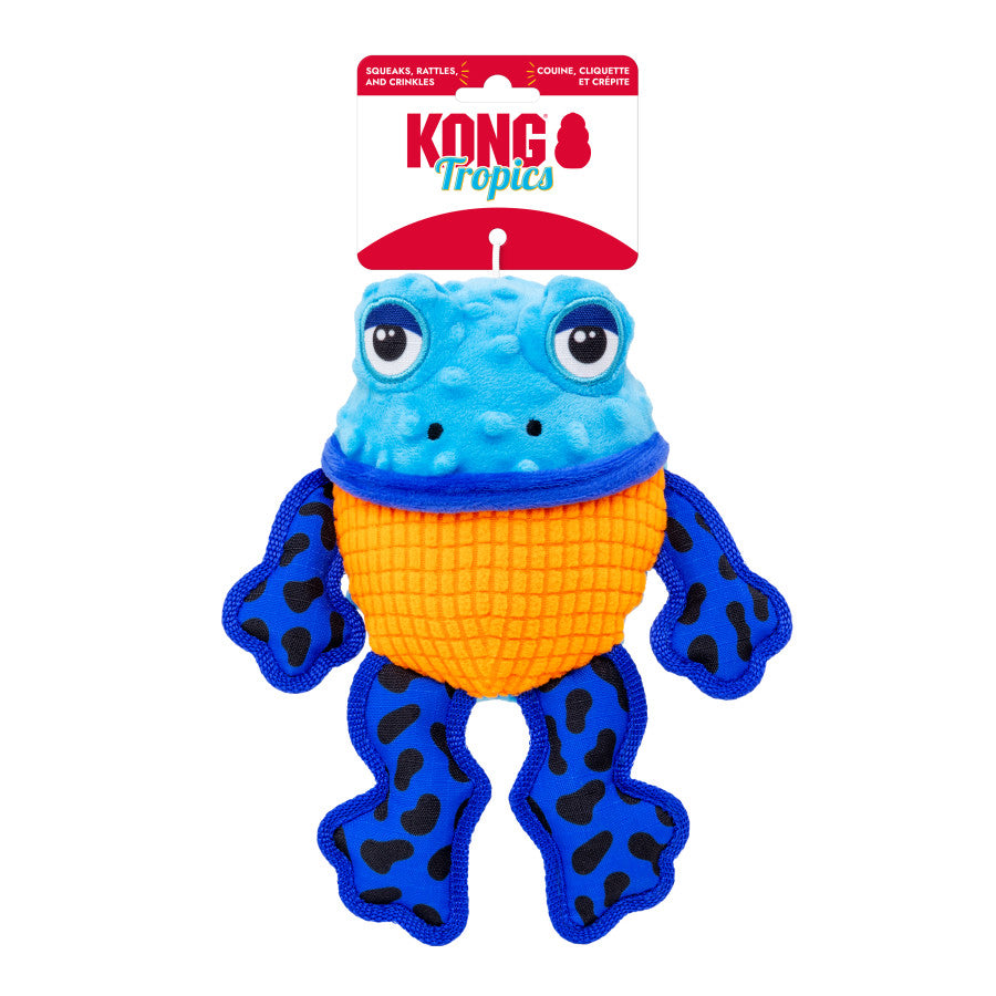 KONG Tropics Rattlez Frog Dog Toy