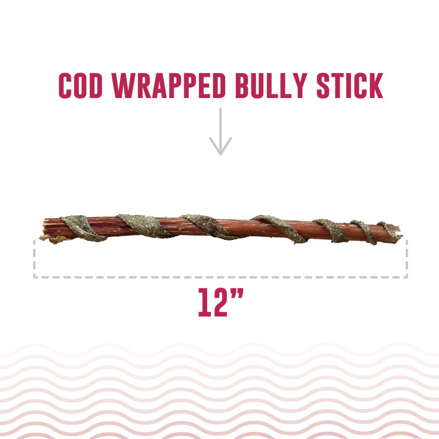 Icelandic+ Hand Wrapped Fish Stick Dog Treat Bully w/Cod Skin