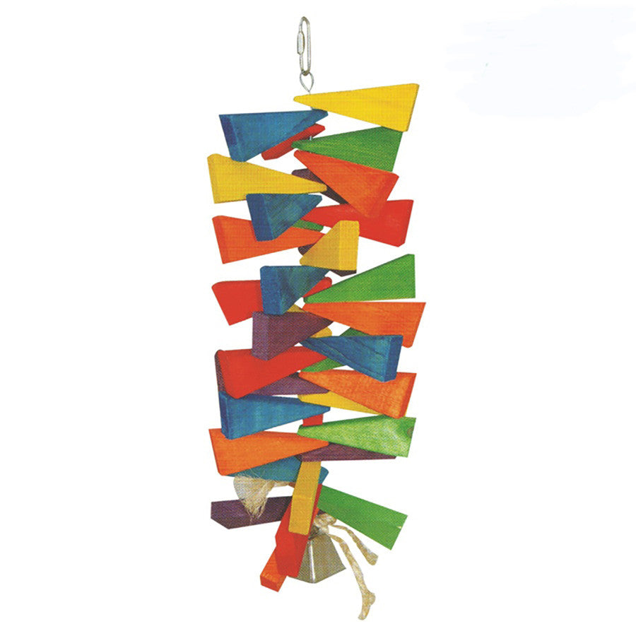 A & E Cages Happy Beaks Wooden Wedges w/ Bell Bird Toy