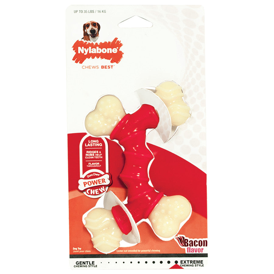 Nylabone Power Chew Double Bone Bacon Dog Chew Toy