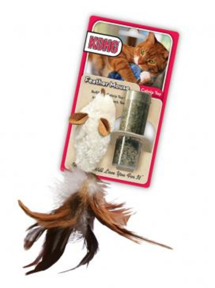 KONG Refillable Feather Mouse Catnip Cat Toy