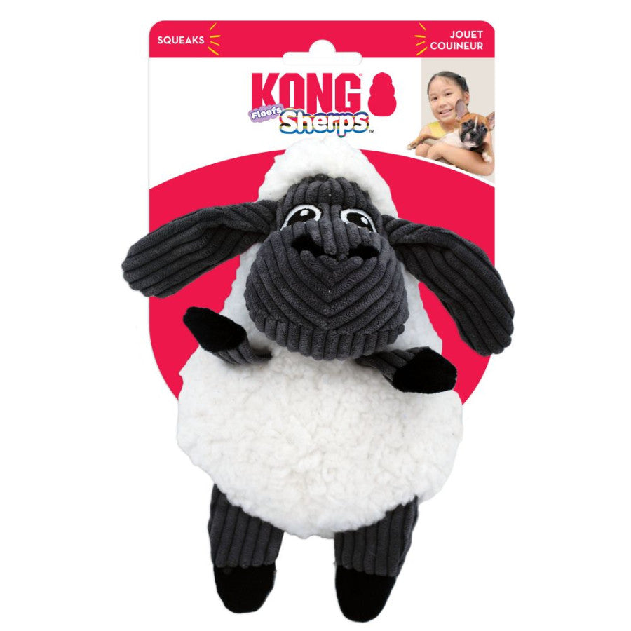 KONG Sherps Floofs Sheep Plush Squeak Dog Toy