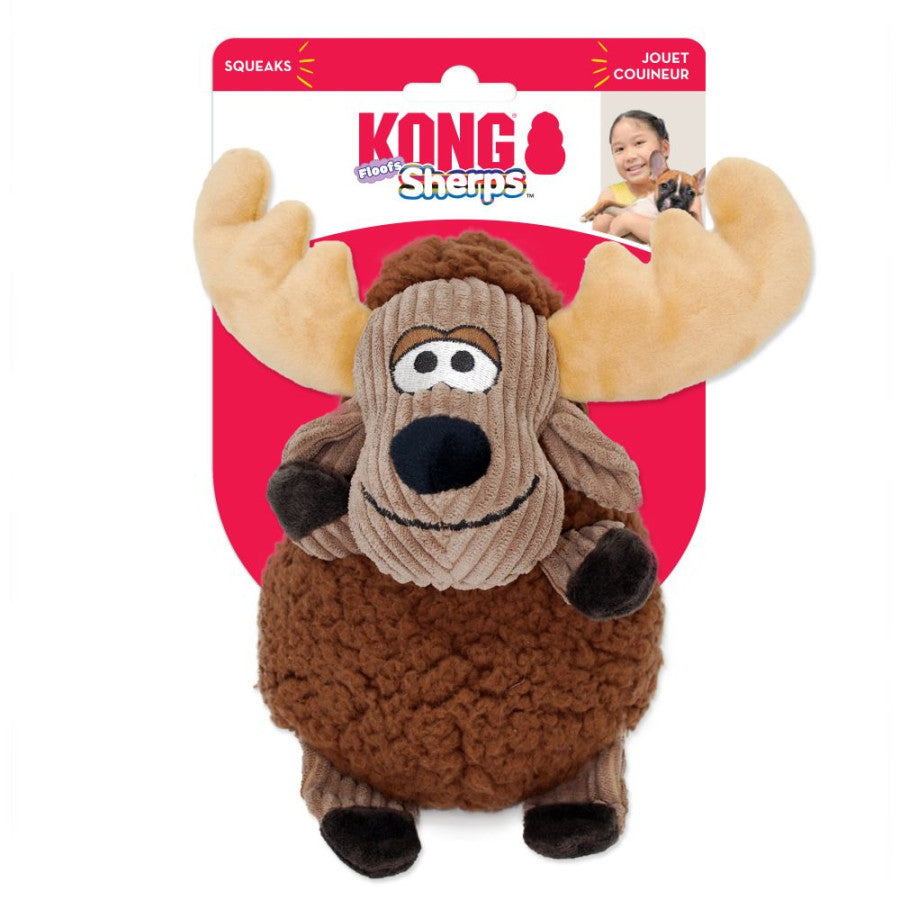 KONG Sherps Floofs Moose Plush SqueakDog Toy