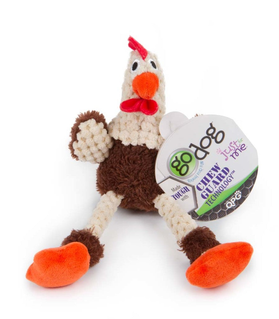 goDog Just For Me Skinny Rooster with Chew Guard Technology Tough Plush Dog Toy