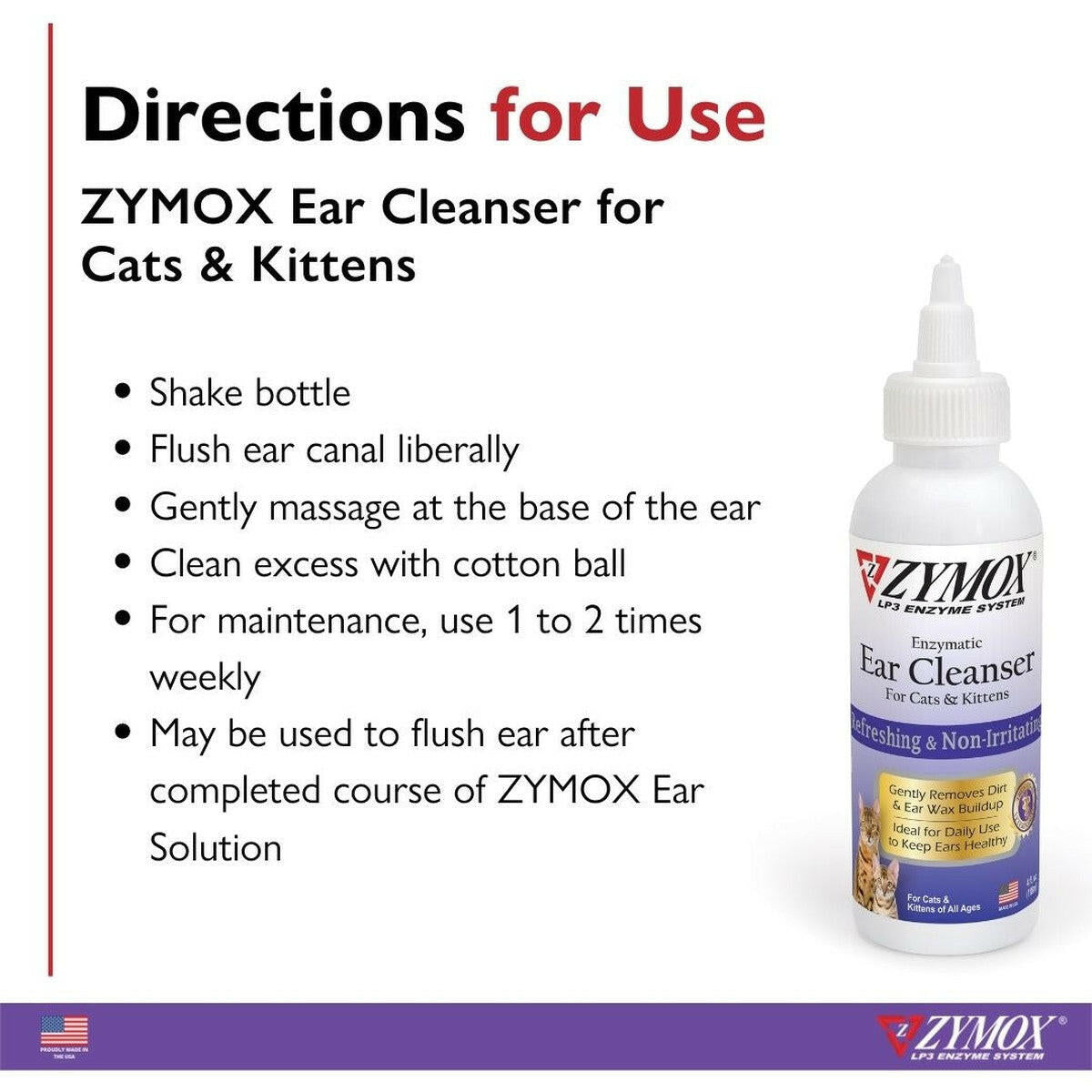 Zymox Enzymatic Ear Cleanser for Cats & Kittens.