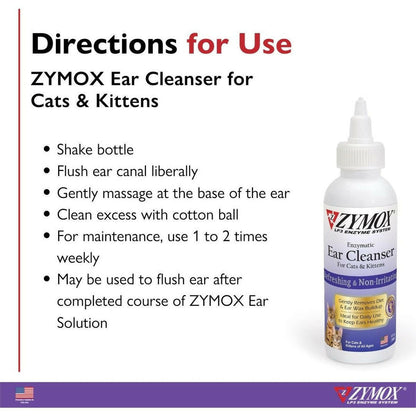 Zymox Enzymatic Ear Cleanser for Cats & Kittens.