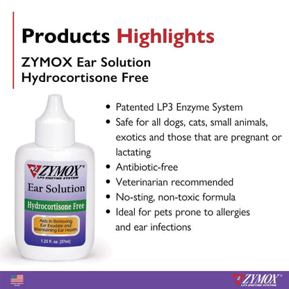 Zymox Ear Solution without Hydrocortisone.