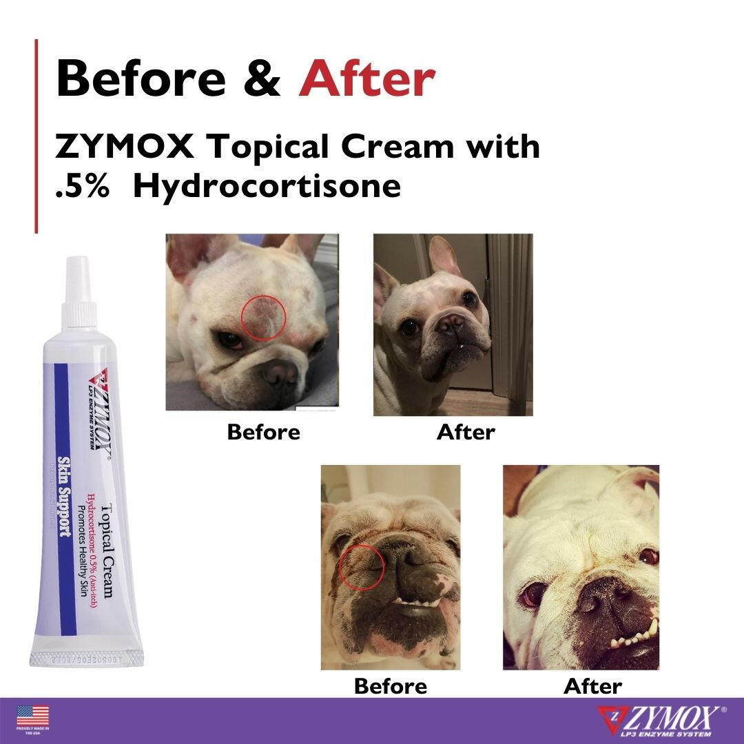 Zymox Topical Cream 0.5% Hydrocortisone Tube.