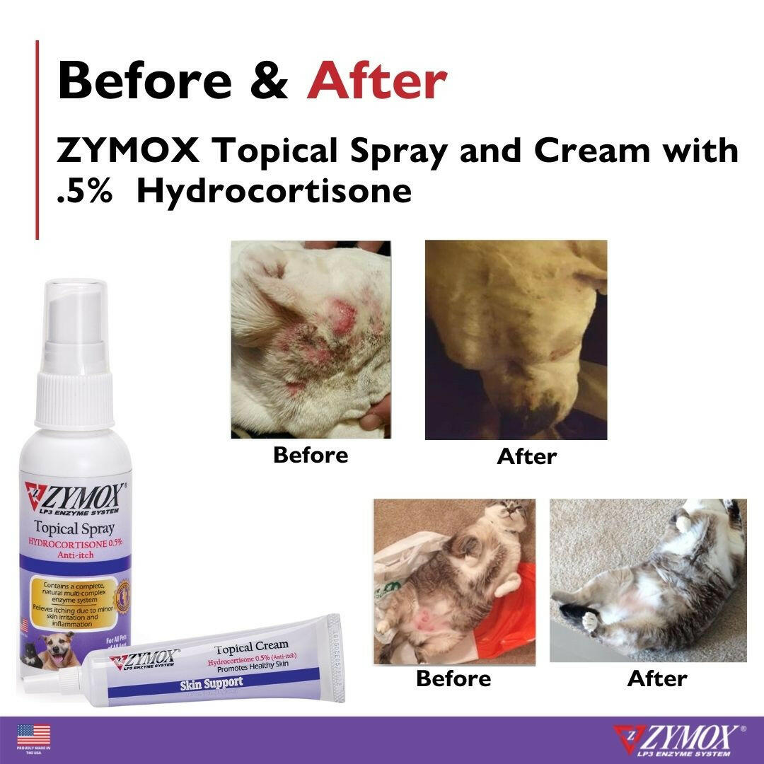 Zymox Topical Spray 0.5% Hydrocortisone.