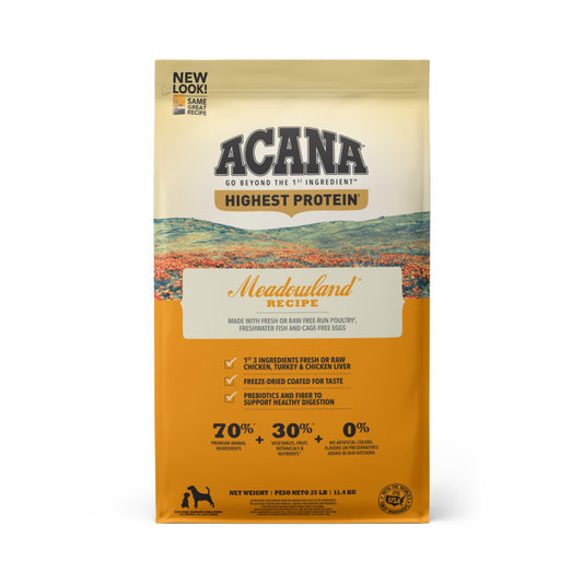 ACANA Highest Protein Meadowland Dry Dog Food Poultry, Fish & Eggs