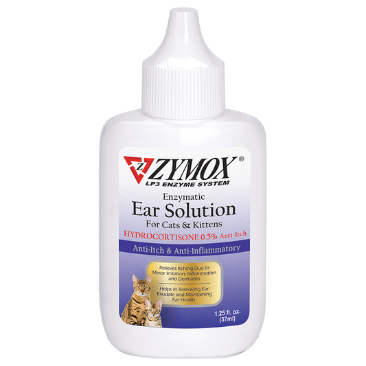 Zymox Enzymatic Ear Solution 0.5% Hydrocortisone for Cats & Kittens ZYMOX