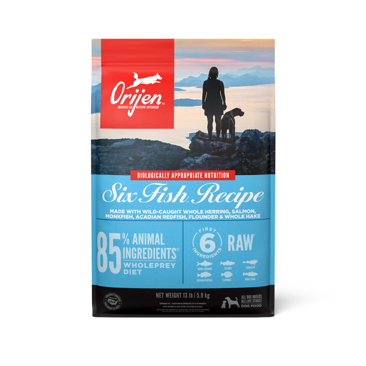 Orijen Six Fish Grain Free and Chicken Free Fresh or Raw Dry Dog Food