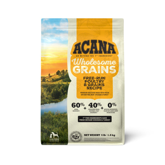 Acana Wholesome Grains Free-Run Poultry & Grains Dry Dog Food
