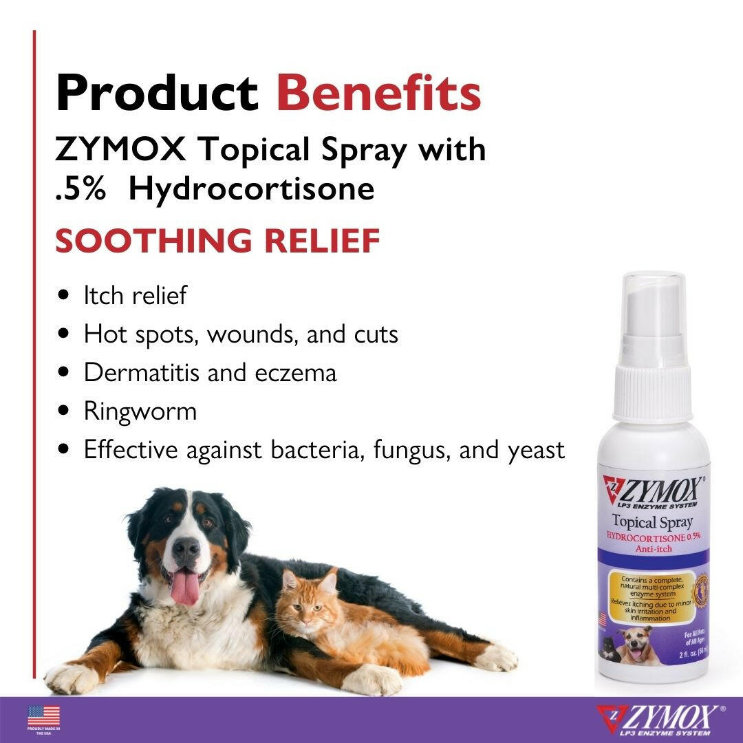 Zymox Topical Spray 0.5% Hydrocortisone.