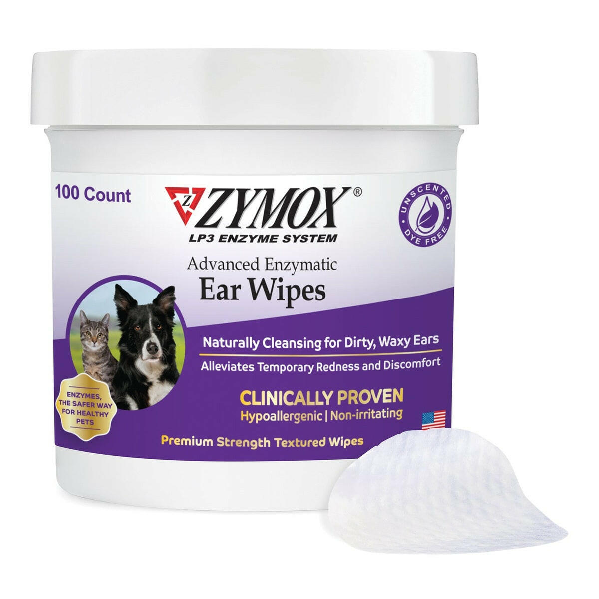 ZYMOX Advanced Enzymatic Ear Wipes.