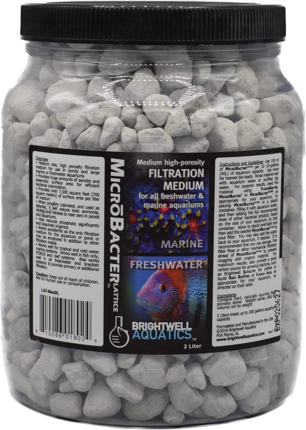 Brightwell Aquatics MicroBacter Lattice Nitratz Small – High-Porosity Nitrate-Reduction Media Brightwell Aquatics