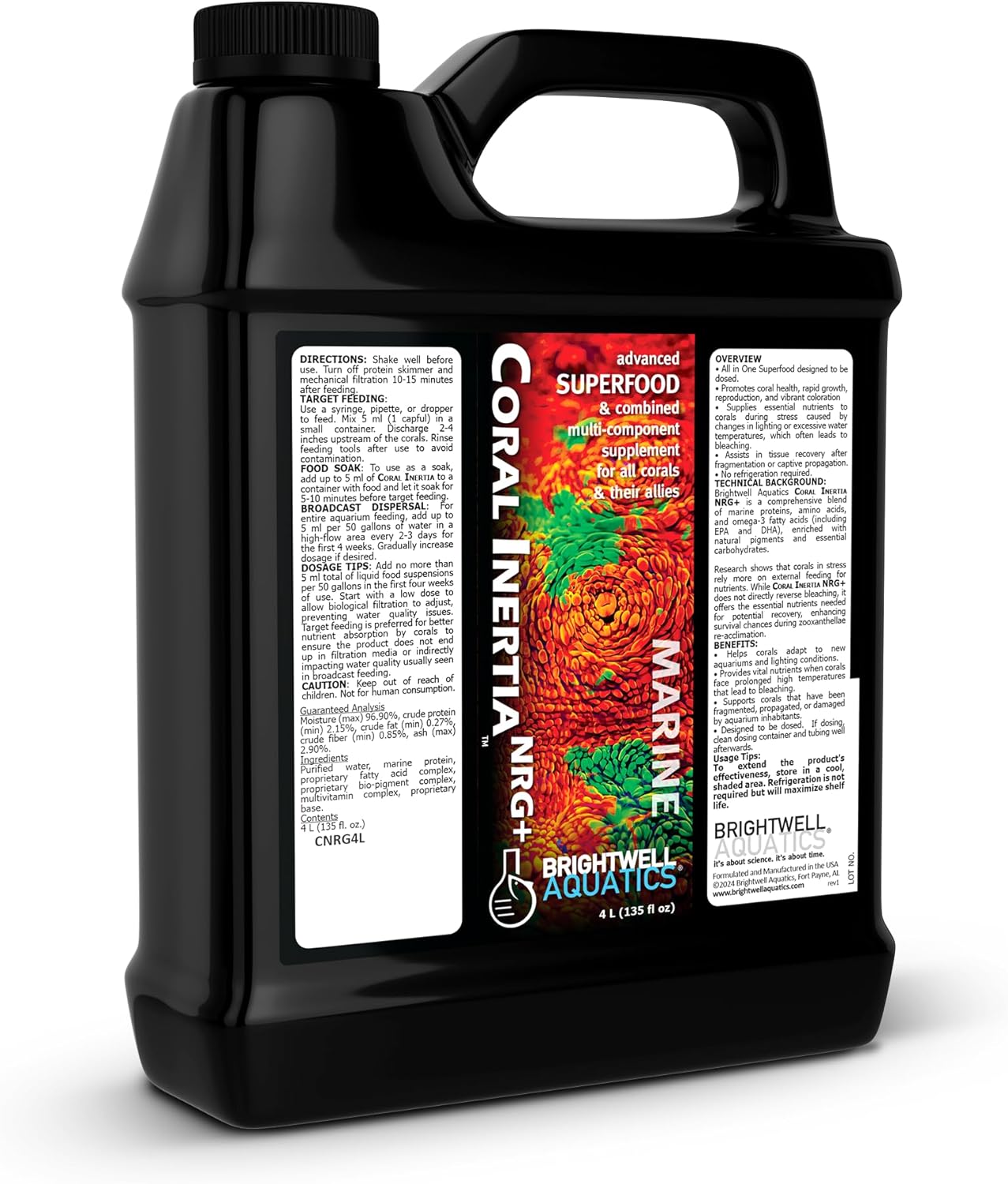 Brightwell Aquatics Coral Inertia NRG+ – Balanced Energy & Nutrition Booster for Reef Corals