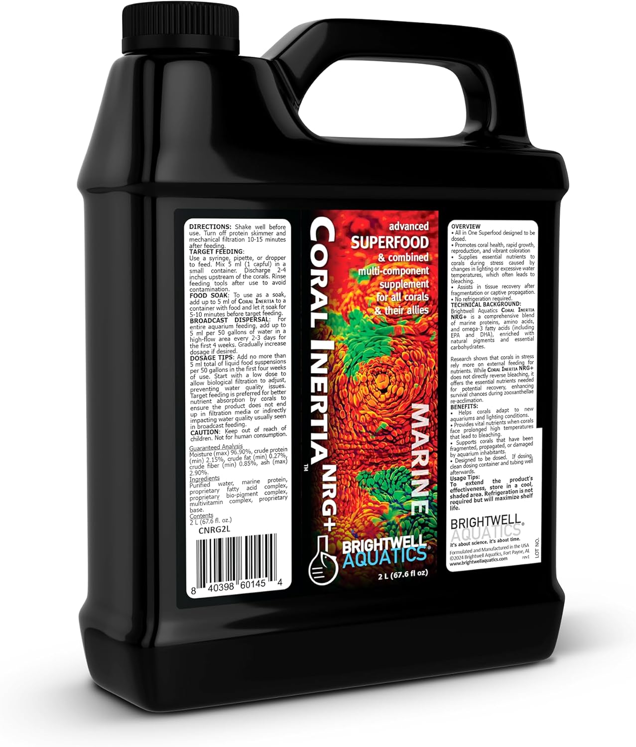 Brightwell Aquatics Coral Inertia NRG+ – Balanced Energy & Nutrition Booster for Reef Corals