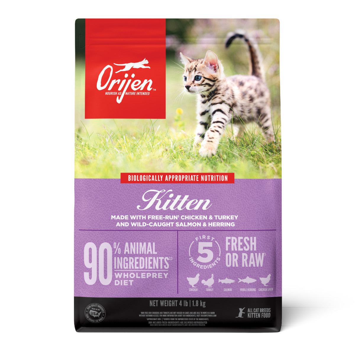 Orijen Grain Free Fresh and Raw Dry Kitten Food