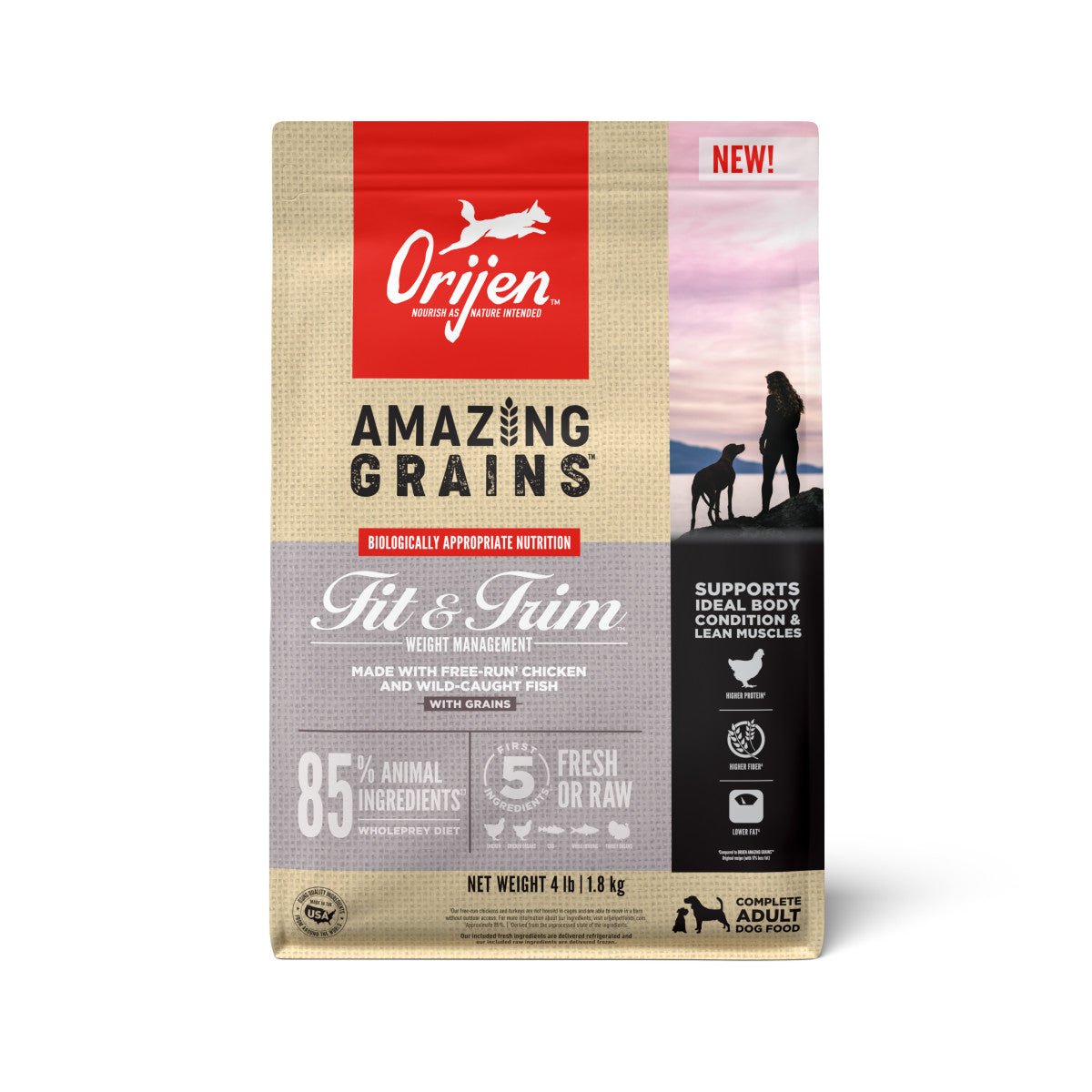 Orijen AMAZING GRAINS Fit and Trim Weight Management Dry Dog Food