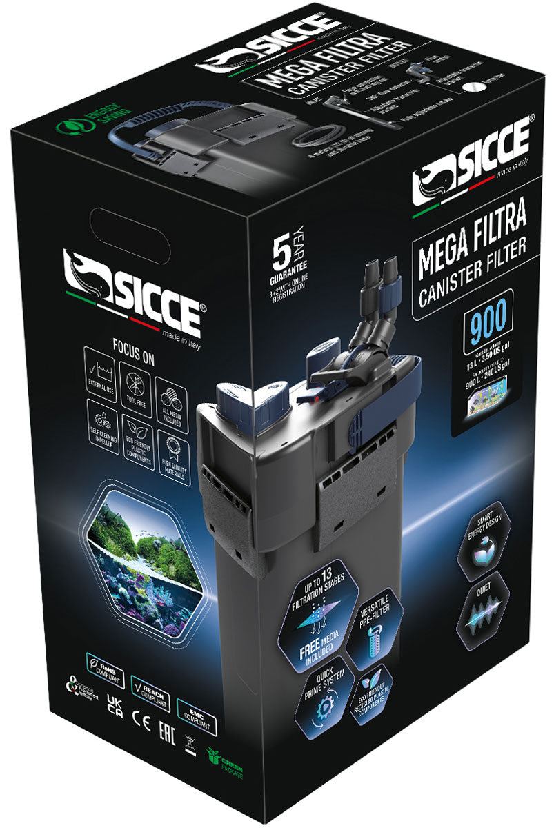 Sicce MEGA Filtra 900 Canister Filter.