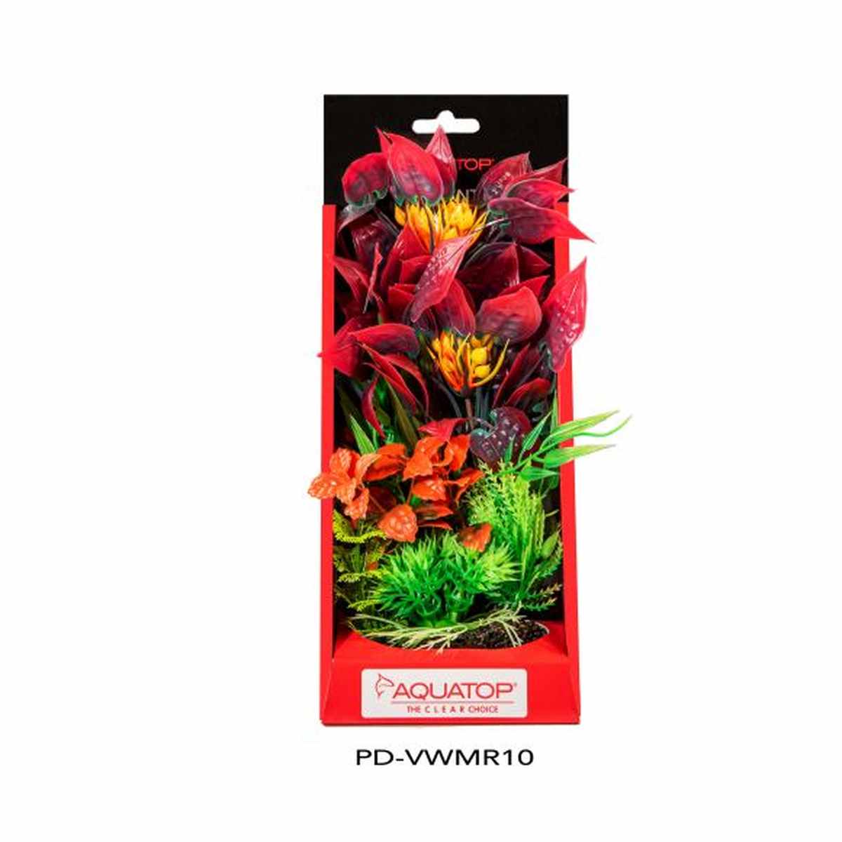 AQUATOP 10" Mixed Red Vibrant Wild Plastic Plant PD-VWMR10