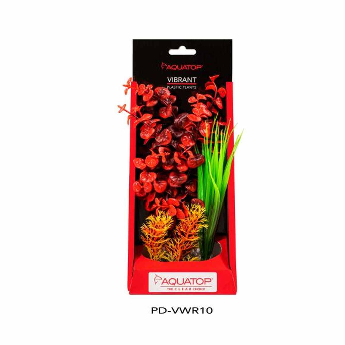 AQUATOP 10" Red Vibrant Wild Plastic Plant PD-VWR10