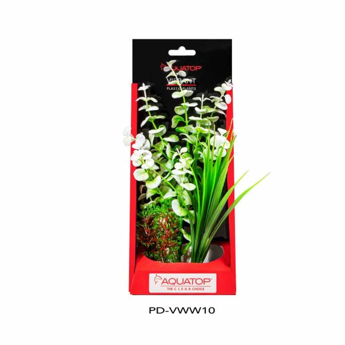 AQUATOP 10" White Vibrant Wild Plastic Plant PD-VWW10