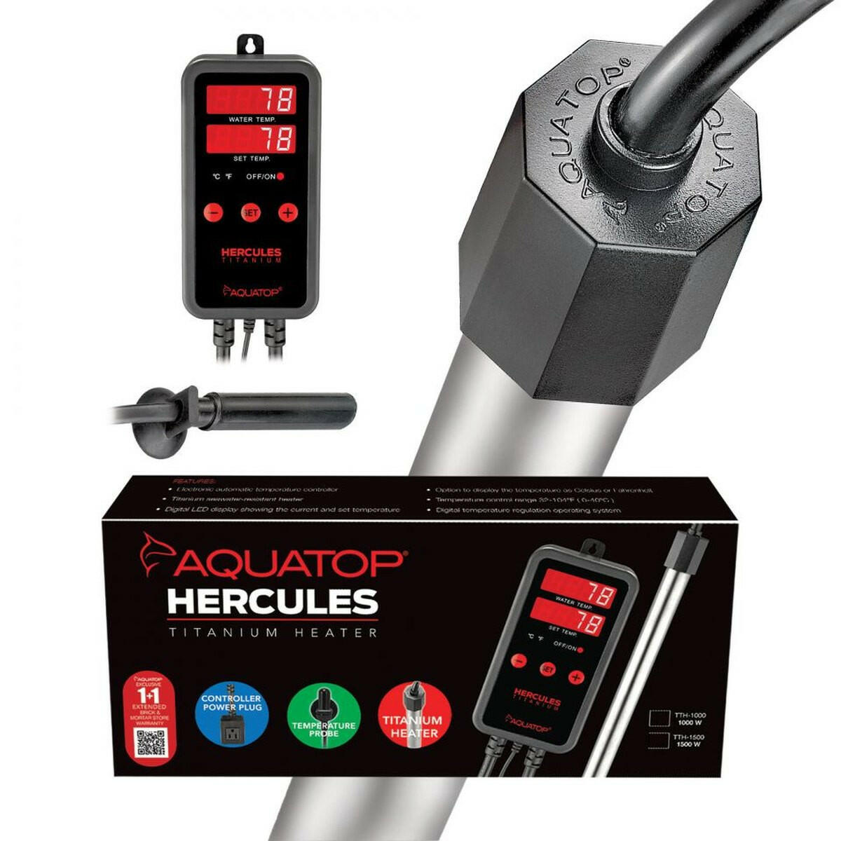 AQUATOP 1000W Hercules Titanium Heater with Digital Controller – TTH-1000 Aquatop